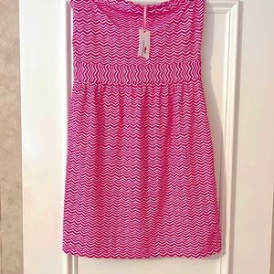 NWT Vineyard Vines Pink and White Strapless Dress
